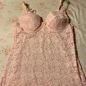 Coquette Rose pattern lace top